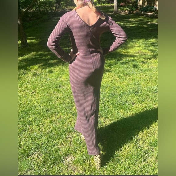 Rib Knit Bodycon Dress with Slit Sz Small - Picture 2 of 7